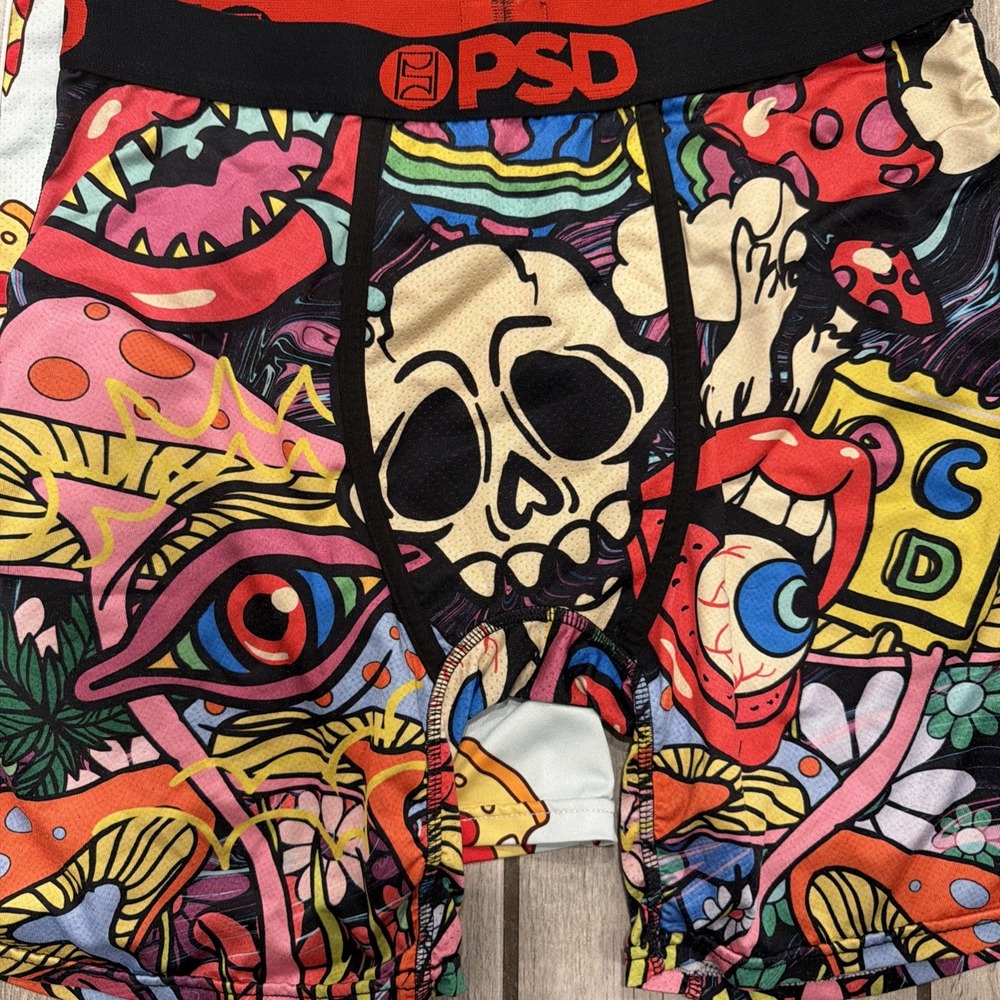 NWOT PSD Boxer Brief Compression Shorts Mens Drip Pizza Eyeball Mushroom Set - Picture 2 of 7